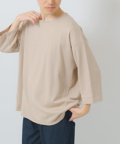 ITEMS URBANRESEARCH(アイテムズ アーバンリサーチ)の「接触冷感ポンチ7分袖トップス(Tシャツ/カットソー・メンズ・WHT/BLU/BEG/BLK・M/L)」の3枚目の写真