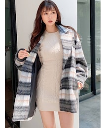 GYDA | BIG CHECKシャギー ショートチェスターコート(その他アウター)