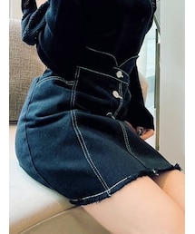 RESEXXY | フロントボタンミニスカート【セットアップ着用可能】(スカート)