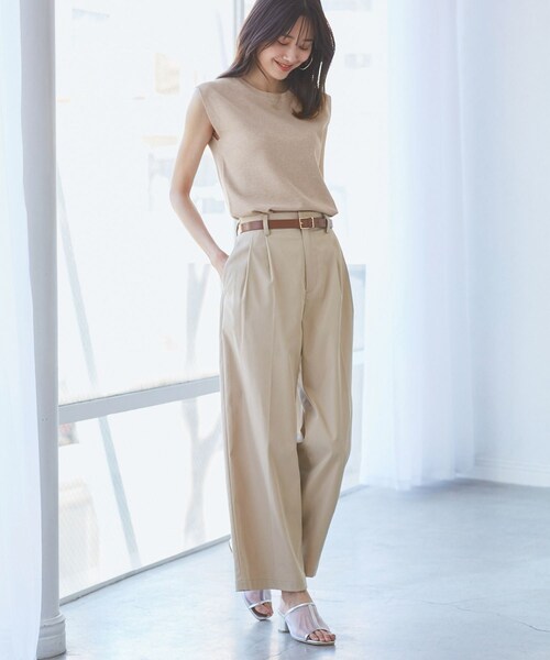 ROPE' PICNIC（ロペピクニック）の「【洗濯機OK】LEVITAゼロスリーブサマーニットプルオーバー（ニット/セーター・レディース・ライトグレー/ベージュ/その他・38）」の17枚目の写真