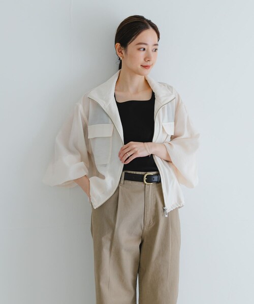 URBAN RESEARCH（アーバンリサーチ）の「シアージップブルゾン（ブルゾン・レディース・KHAKI/OFF/BLACK・FREE）」の5枚目の写真