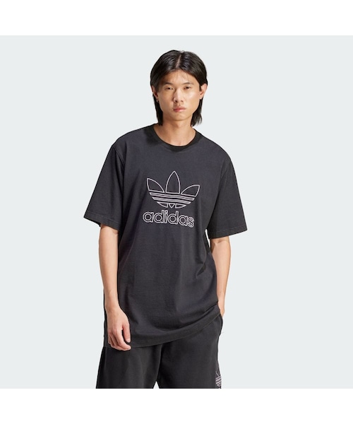 adidas(アディダス)の「アディカラー アウトライン トレフォイル半袖Tシャツ(トップス・メンズ・グリーン/ブルー/ブラック/パープル・J/XS/XS/J/S/J/M/J/L/J/XL/J/2XL/J/3XL/S/M/L/XL/2XL/3XL/4XL/5XL/6XL/J/2XS/J/4XL/J/5XL)」の2枚目の写真