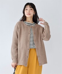 nissen | 大きいサイズ 静電気が起きにくい洗濯機で洗えるワッフル編ニットカーディガン(カーディガン/ボレロ)
