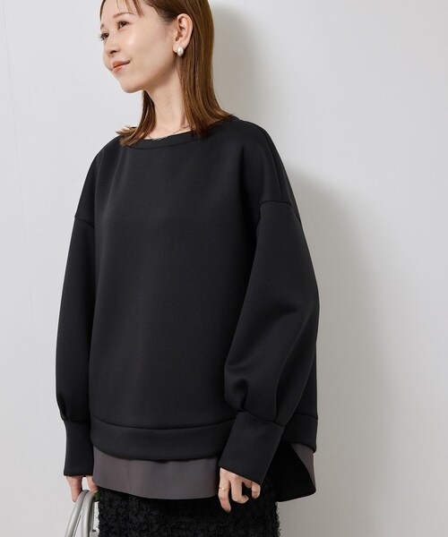 ROPE' PICNIC（ロペピクニック）の「カルゼダンボールレイヤードプルオーバー（Tシャツ/カットソー・レディース・チャコール/グレー系/キナリ・F）」の9枚目の写真