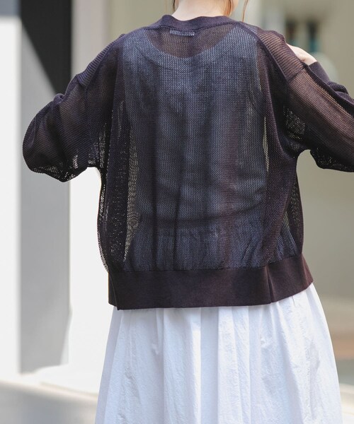 URBAN RESEARCH DOORS（アーバンリサーチドアーズ）の「FORK&SPOON　ペーパーニットカーディガン（カーディガン/ボレロ・レディース・IVORY/BROWN/BLUE・1）」の20枚目の写真