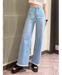 EMODA | ヘムカットルーズハイウエストジーンズ(デニムパンツ)