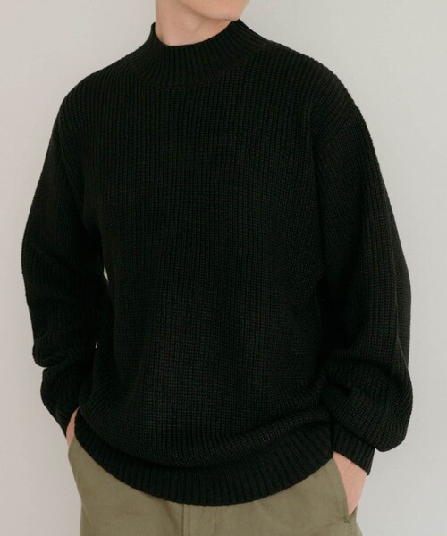 ITEMS URBANRESEARCH（アイテムズ アーバンリサーチ）の「マシンウォッシャブル 片畦モックネックニット（ニット/セーター・メンズ・IVO/CML/GRN/BLU/BLK・M/L）」の16枚目の写真