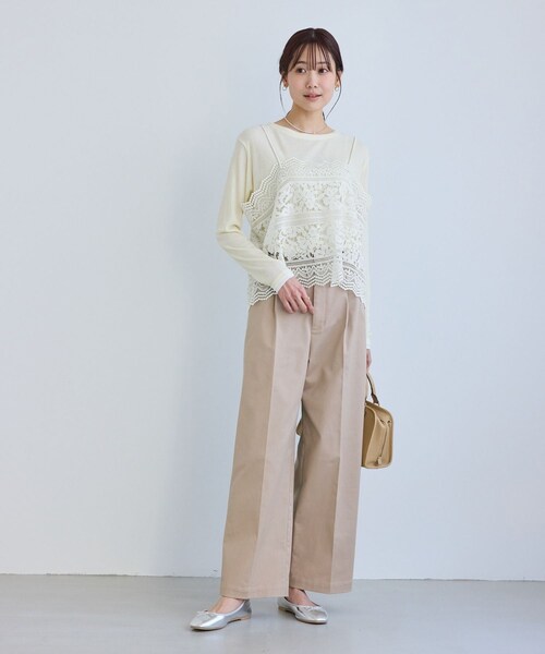 ROPE' PICNIC（ロペピクニック）の「ケミカルレースビスチェ（キャミソール・レディース・オフホワイト・F）」の5枚目の写真