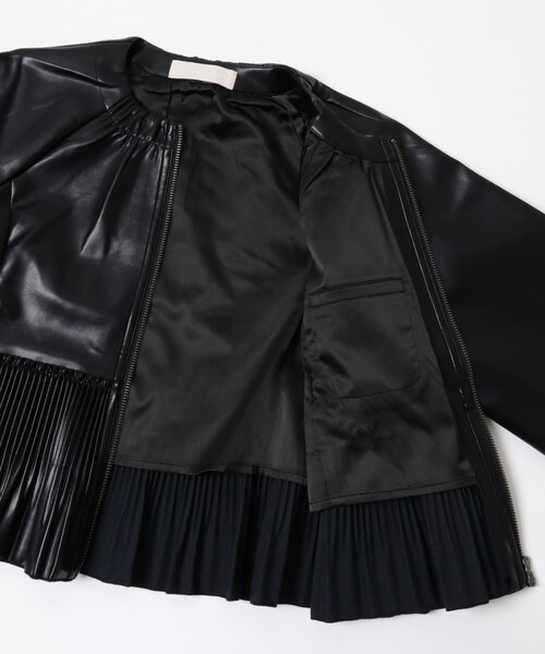 URBAN RESEARCH ROSSO（アーバンリサーチロッソ）の「MARILYN MOON　eco leather pleats jacket（ブルゾン・レディース・BLACK・Free）」の9枚目の写真