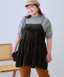 SMILE LAND | ＜大きいサイズ＞カットベロアキャミソール(キャミソール)