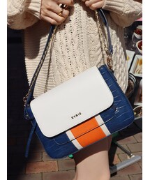 EVRIS | バイカラーチェーンスクエアBAG(ショルダーバッグ)