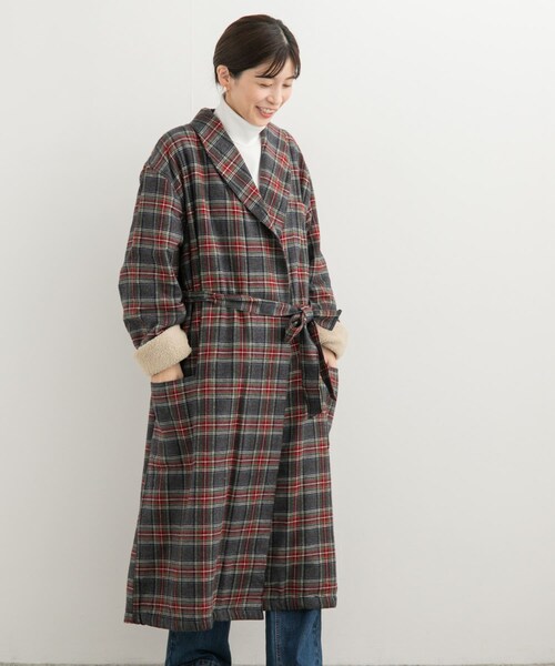 URBAN RESEARCH DOORS（アーバンリサーチドアーズ）の「L.L.Bean　ScotchPlaidFlannelRobe（テーラードジャケット・レディース・Grey/Swan・M）」の4枚目の写真