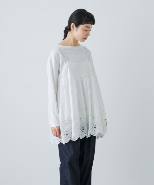 かぐれ（カグレ）の「スカラップ刺繍キャミソール（キャミソール・レディース・OFF/BLACK・FREE）」の12枚目の写真