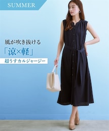 nissen | 【レディーススーツ】セットアップ対応ロング丈ワンピース（上下別売・うすカルジャージーシリーズ）(スーツスカート)