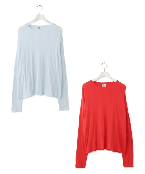 ADAM ET ROPE'（アダムエロペ）の「【Miller for ADAM ET ROPE'】別注 L/S SHEER TEE（2PACK）（Tシャツ/カットソー・レディース・ホワイト/レッド・F）」の21枚目の写真