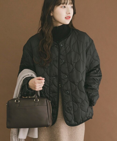 ITEMS URBANRESEARCH（アイテムズ アーバンリサーチ）の「瓢箪キルト中綿ブルゾン（その他アウター・レディース・ECRU/KHK/BLK・FREE）」の4枚目の写真