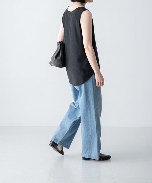 かぐれ（カグレ）の「フィブリルタフタタンクトップ（タンクトップ・レディース・BLACK/CAMEL・FREE）」の7枚目の写真