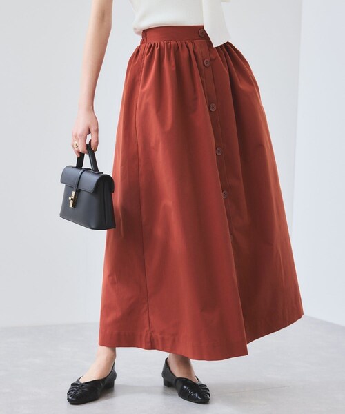 VIS（ビス）の「【WEB限定】フロントボタンフレアスカート（スカート・レディース・ブラック/ベージュ/オレンジ・F）」の12枚目の写真