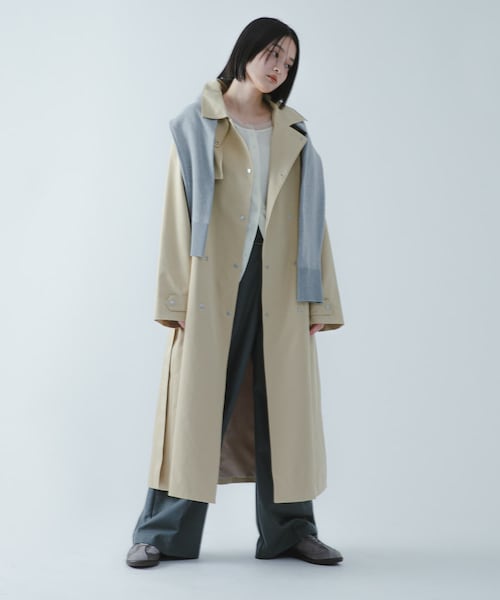 SENSE OF PLACE by URBAN RESEARCH（センスオブプレイスバイアーバンリサーチ）の「『撥水/防花粉』SKINProofトレンチコート（ステンカラーコート・レディース・CHARCOAL/BEIGE・One）」の2枚目の写真