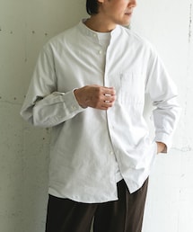 URBAN RESEARCH DOORS | ピーチ起毛 バンドカラー ロングスリーブシャツ(シャツ/ブラウス)
