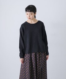 テープヤーンボートネックニット