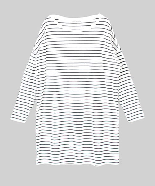 URBAN RESEARCH(アーバンリサーチ)の「ボーダーチュニック(チュニック・レディース・NVY×OFF/OFF×NVY/NAVY×RED・FREE)」の2枚目の写真