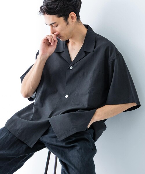 URBAN RESEARCH(アーバンリサーチ)の「『UR TECH DRYLUXE』高機能リネンシャツジャケット(シャツ/ブラウス・メンズ・FADE BLACK/BEIGE/BURGUNDY・M/L)」の22枚目の写真