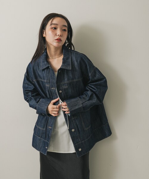 SENSE OF PLACE by URBAN RESEARCH（センスオブプレイスバイアーバンリサーチ）の「ルーズデニムジャケット（デニムジャケット・レディース・BLACK/ONE WASH・one）」の13枚目の写真