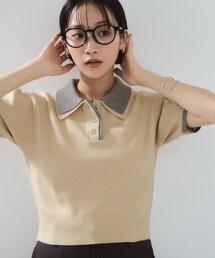 VIS | ダブルカラーポロトップス(ポロシャツ)