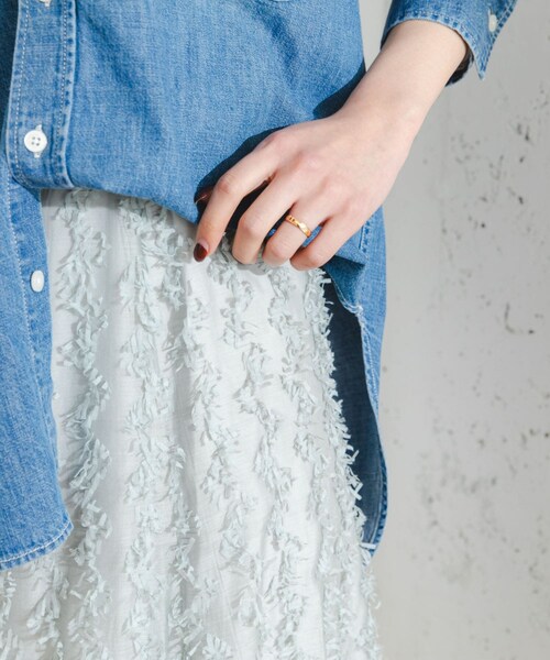 URBAN RESEARCH ROSSO（アーバンリサーチロッソ）の「F by ROSSO　リボンジャガードフレアスカート（スカート・レディース・WHITE/GRAY・36/38）」の13枚目の写真