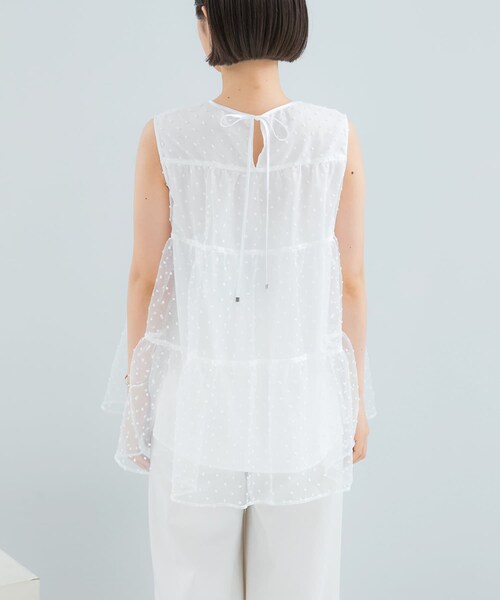 URBAN RESEARCH ROSSO（アーバンリサーチロッソ）の「シアードットティアードブラウス（シャツ/ブラウス・レディース・NAVY/WHITE・Free）」の4枚目の写真
