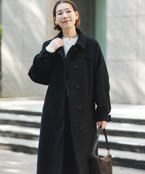 URBAN RESEARCH ROSSO（アーバンリサーチロッソ）の「F by ROSSO　『UR TECH』ビーバーステンカラーロングコート（ステンカラーコート・レディース・BROWN/BLACK・Free）」の3枚目の写真