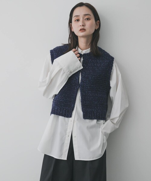 SENSE OF PLACE by URBAN RESEARCH（センスオブプレイスバイアーバンリサーチ）の「『洗濯可』ミックスカラーローゲージベスト（ベスト・レディース・BLACK/NAVY/IVORY・One）」の3枚目の写真