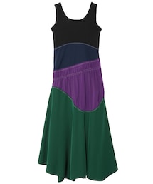 UN3D. | RIB COMBI ASYMME GATHER OP(ワンピース)