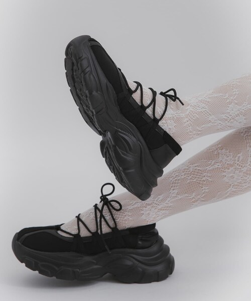 SENSE OF PLACE by URBAN RESEARCH（センスオブプレイスバイアーバンリサーチ）の「レースアップバレエスニーカー（スニーカー・レディース・BLACK/BROWN/GRAY/IVORY・S/M/L/XL）」の18枚目の写真