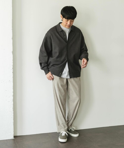 URBAN RESEARCH DOORS（アーバンリサーチドアーズ）の「『XLサイズ/WEB限定/仁村紗和さん着用』『UR TECH 200日ニット』シャツ カーディガン（カーディガン/ボレロ・メンズ・YEL KHK/BROWN/CHARCOAL/L/GRY/BLUE GREEN・M/L/XL）」の11枚目の写真