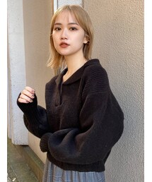 MURUA | バルキーニットポロ【セットアップ着用可能】(ニット/セーター)