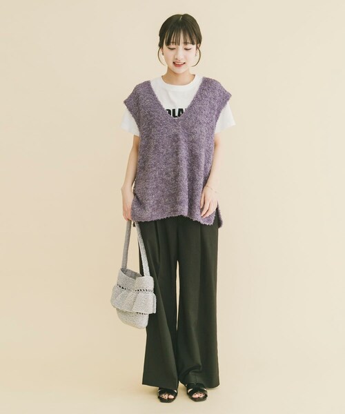 ITEMS URBANRESEARCH(アイテムズ アーバンリサーチ)の「リボンヤーンベスト(ニット/セーター・レディース・OFF/BLK/CHA・Free)」の21枚目の写真