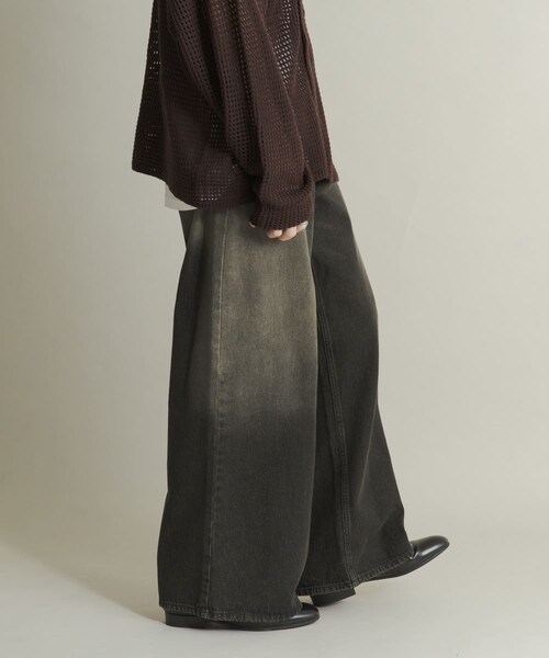 SENSE OF PLACE by URBAN RESEARCH(センスオブプレイスバイアーバンリサーチ)の「ヴィンテージライクデニムワイドパンツ(デニムパンツ・メンズ・BLACK/D.INDIGO/NAVY・M/L/XL)」の11枚目の写真