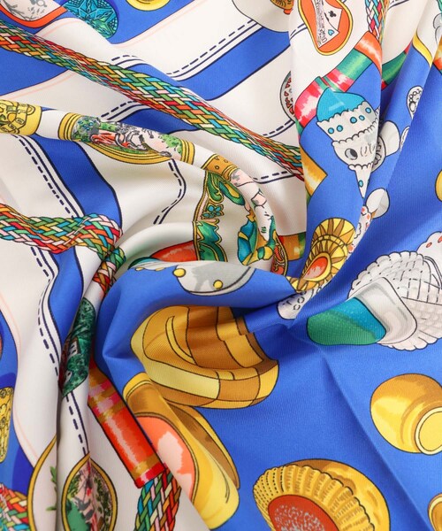 URBAN RESEARCH ROSSO（アーバンリサーチロッソ）の「江口洋品店　HERMES 90sカレ90 PETIT MAIN（バンダナ/スカーフ・レディース・ブルー・-）」の4枚目の写真