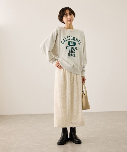 ROPE' PICNIC（ロペピクニック）の「【Champion/チャンピオン別注】アソートロゴスウェットプルオーバー/リンクコーデ（スウェット・レディース・キナリ系/ブラウン/サックス・F）」の13枚目の写真