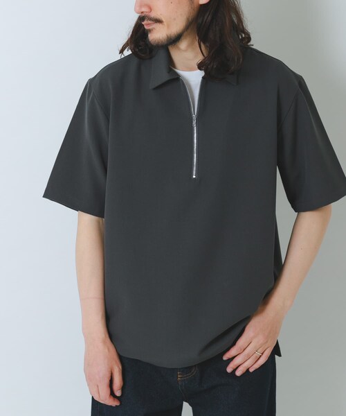 ITEMS URBANRESEARCH（アイテムズ アーバンリサーチ）の「冷感+速乾TRストレッチハーフZIP プルオーバー（シャツ/ブラウス・メンズ・CHARCOAL/BEIGE/BLUE/GREEN・M/L）」の21枚目の写真