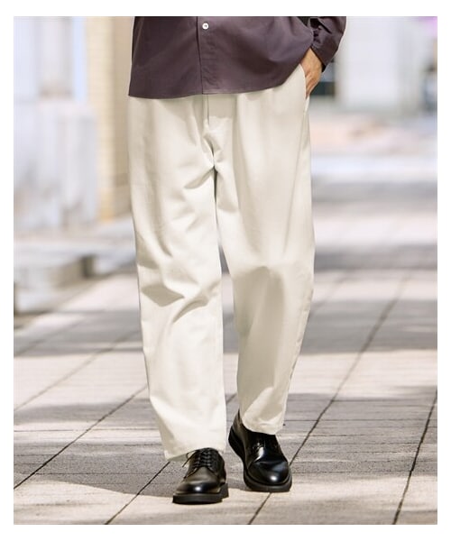 nissen（ニッセン）の「総ゴムワイドテーパードパンツ【大きいサイズ有】（パンツ・メンズ・オフホワイト/デニム/ベージュ/ネイビー/黒・M/L/LL/3L/4L/5L/6L/8L/10L）」の8枚目の写真