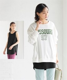 nissen | 大きいサイズフィッシュテールロング丈タンクトップ(キャミソール)