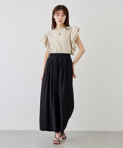 Jayro(ジャイロ)の「フレアワイドパンツ(その他パンツ・レディース・ブラック/グレー/ホワイト系/ベージュ・F)」の19枚目の写真