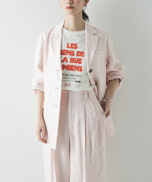 URBAN RESEARCH（アーバンリサーチ）の「オックスリネンテーラードジャケット（テーラードジャケット・レディース・L.BEIGE/L.PINK・Free）」の14枚目の写真