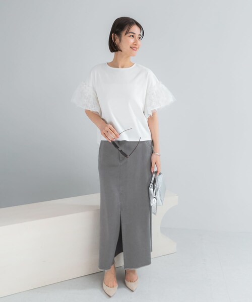 URBAN RESEARCH ROSSO（アーバンリサーチロッソ）の「テンセルデニムロングスカート（スカート・レディース・IVORY/GRAY・36/38）」の21枚目の写真