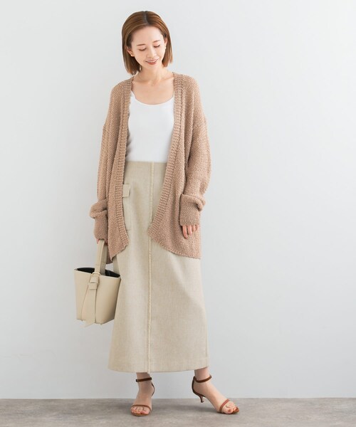URBAN RESEARCH ROSSO（アーバンリサーチロッソ）の「透かし編みミドルカーディガン（カーディガン/ボレロ・レディース・gray/camel・FREE）」の22枚目の写真