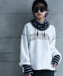 GEVS. | 大きいサイズバラクラバ・アームウォーマー付き綿１００％裏起毛スウェットプルオーバーGEVS.(スウェット)