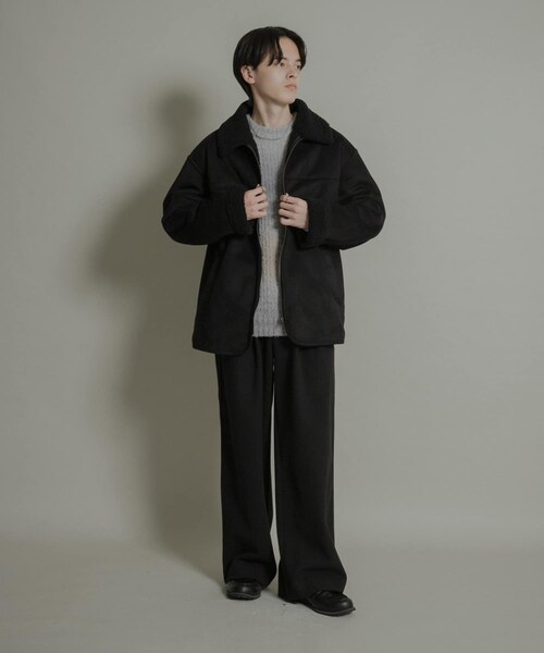 SENSE OF PLACE by URBAN RESEARCH（センスオブプレイスバイアーバンリサーチ）の「ジャージメルトンタックワイドパンツ（その他パンツ・メンズ・BLACK/CHARCOAL/L.GRAY・M/L）」の12枚目の写真